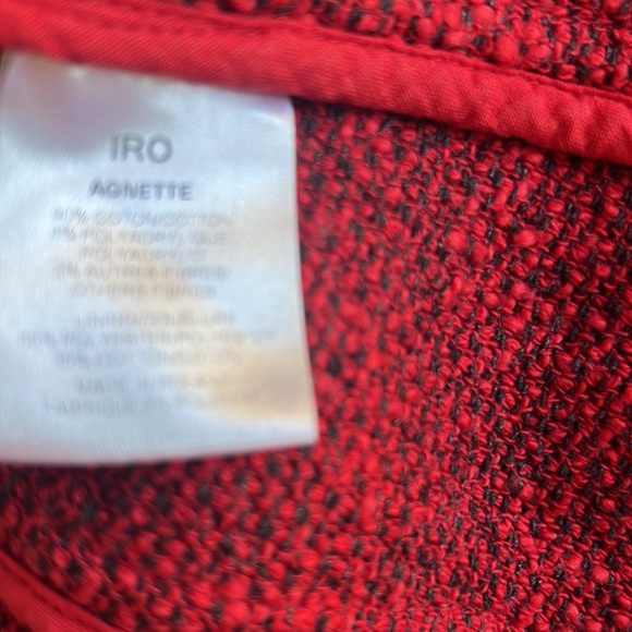 IRO Red Agnette Distressed Tweed Jacket - Picture 9 of 9